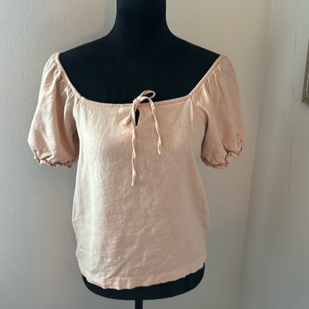 Forme  REFORME  peach linen rayon boho casual‎ top Sz S